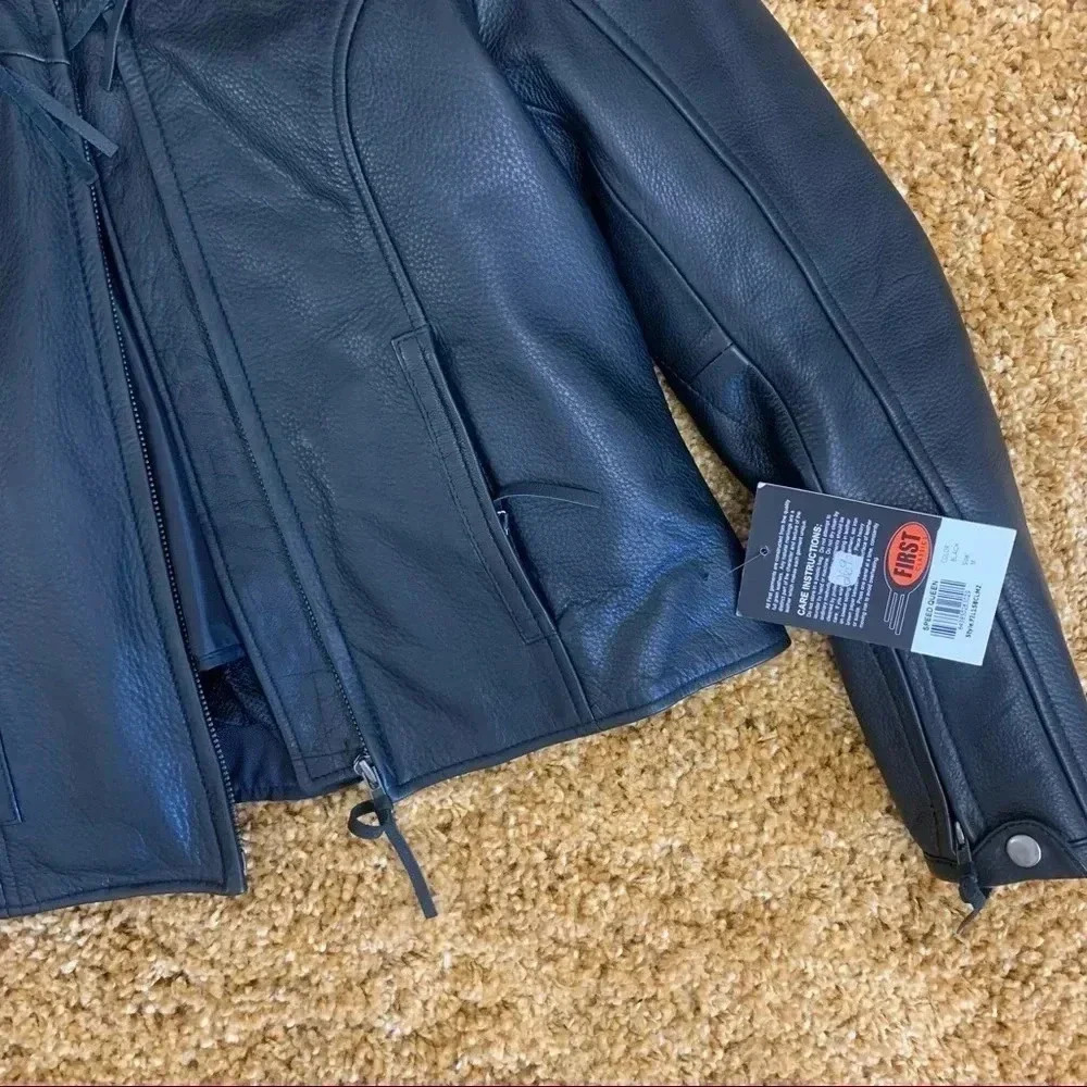 NWT First Classics Brand Genuine Leather Vintage Jacket w/ lining sz M - Picture 8 of 12